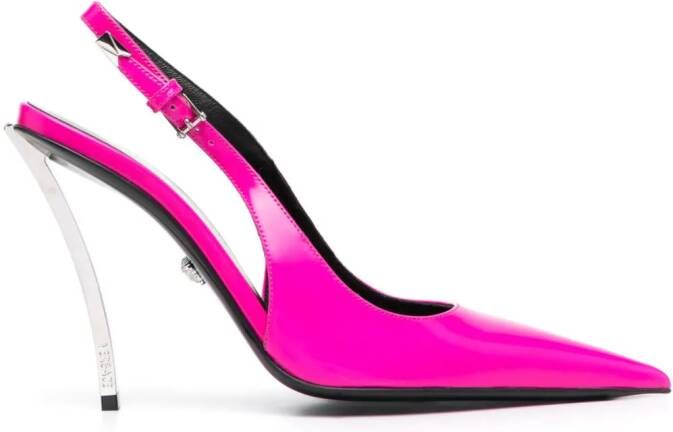 Versace Pin Point 115mm slingback pumps Pink