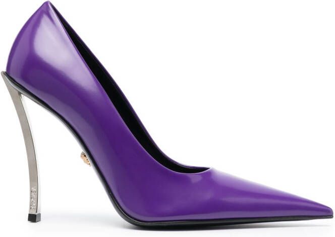 Versace Pin-Point leather pumps Purple