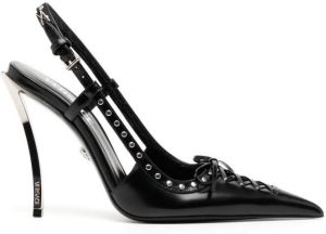 Versace Pinpoint 120mm lace-up pumps Black