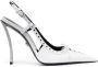 Versace Pin-Point 120mm laced slingback pumps White - Thumbnail 1