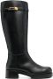 Versace plaque-detail polished-finish boots Black - Thumbnail 1