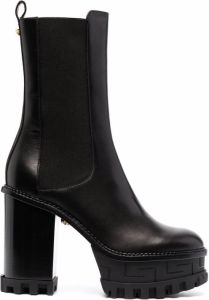Versace platform-sole block-heel boots Black