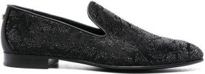 Versace rhinestone-embellished loafers Black