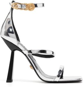 Versace Safety Pin 95mm sandals Silver