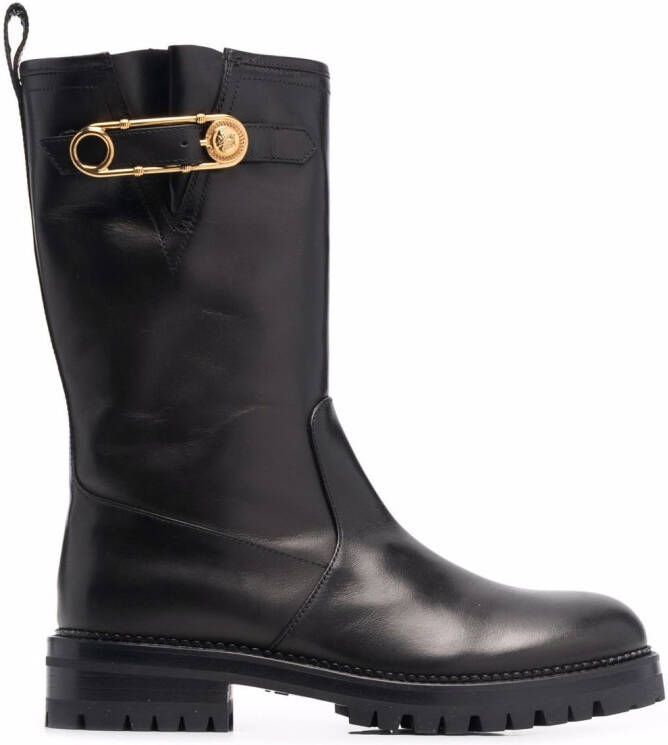 Versace Safety Pin mid-calf boots Black