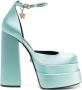 Versace satin-finish block-heel sandals Blue - Thumbnail 1