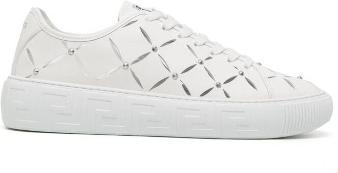 Versace slashed leather sneakers White