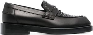Versace square-toe studded loafers Black
