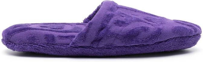 Versace towelling-logo slippers Purple