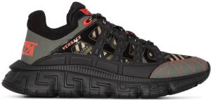 Versace Trigreca panelled cut-out sneakers Black