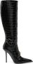 Versace Vagabond croco-embossed leather boots Black - Thumbnail 1
