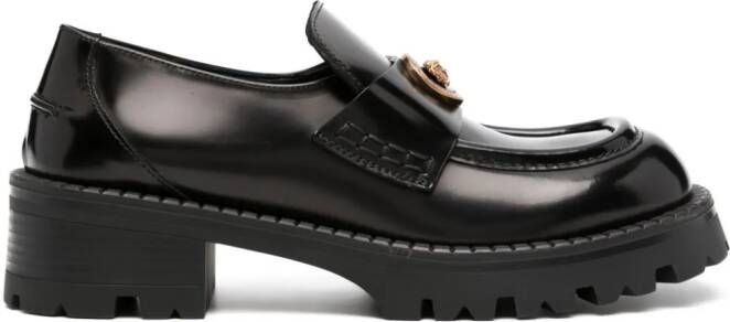 Versace Alia 50mm patent-leather loafers Black