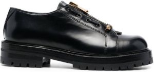 Versace zip-detail round-toe loafers Black