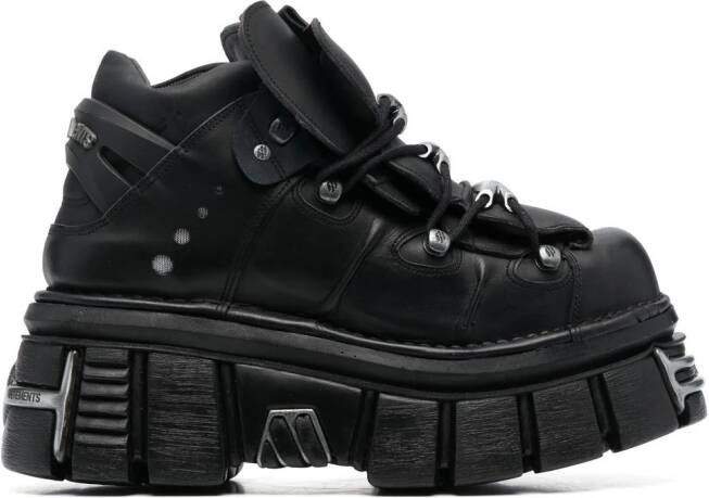 VETEMENTS 80mm chunky lace-up boots Black
