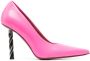 VETEMENTS drill-heel leather pumps Pink - Thumbnail 1