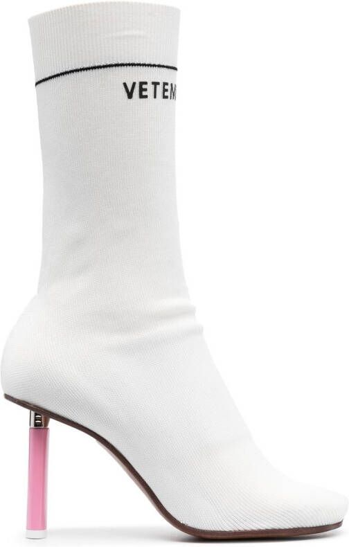 VETEMENTS heeled ankle sock boots White