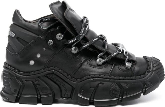 VETEMENTS leather high-top sneakers Black