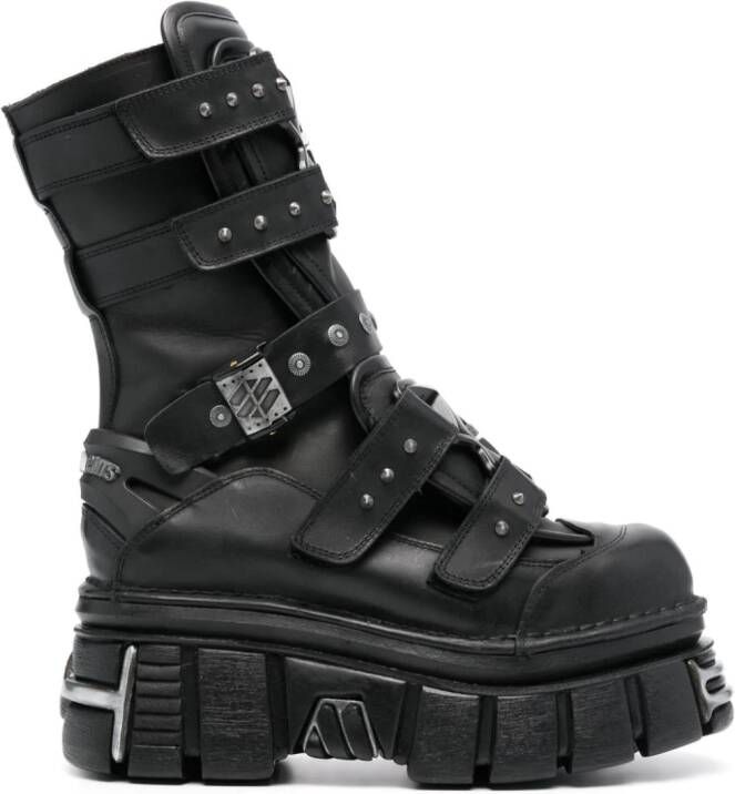 VETEMENTS leather platform boots Black