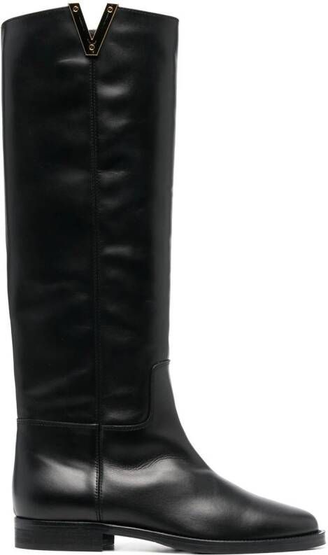 Via Roma 15 25mm pull-onleather boots Black