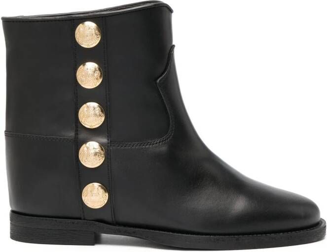 Via Roma 15 3194 ankle leather boots Black