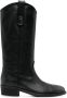 Via Roma 15 40mm leather Western boots Black - Thumbnail 1