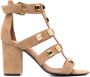 Via Roma 15 90mm stud-embellished sandals Brown - Thumbnail 1