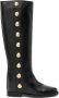 Via Roma 15 golden-buttonned leather boots Black - Thumbnail 1
