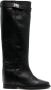 Via Roma 15 knee-length leather boots Black - Thumbnail 1