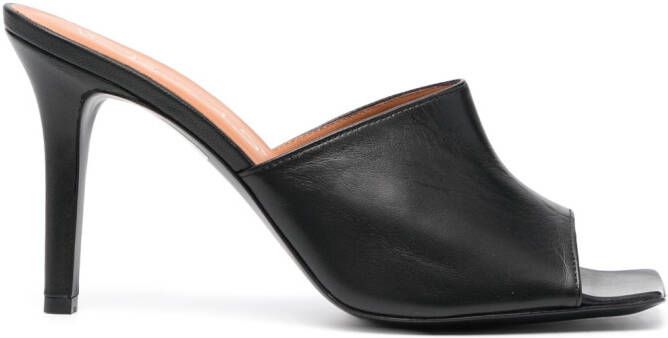 Via Roma 15 leather heeled sandals Black