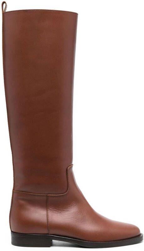 Via Roma 15 leather knee-length boots Brown