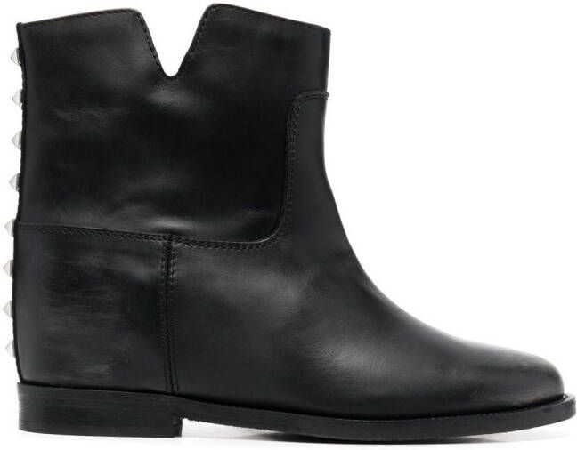 Via Roma 15 leather western boots Black