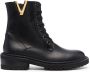 Via Roma 15 logo-hardware leather boots Black - Thumbnail 1