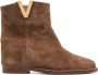 Via Roma 15 logo-plaque leather ankle boots Brown - Thumbnail 1