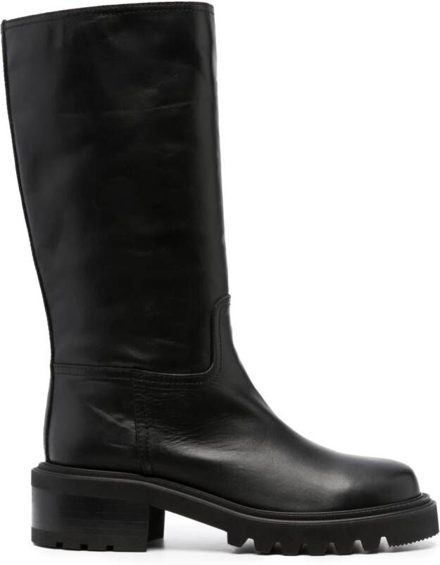 Via Roma 15 Malibu 50mm leather boots Black