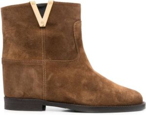 Via Roma 15 Monica low-heel ankle boots Brown