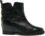 Via Roma 15 Rockstud-detailing leather ankle boots Black - Thumbnail 1