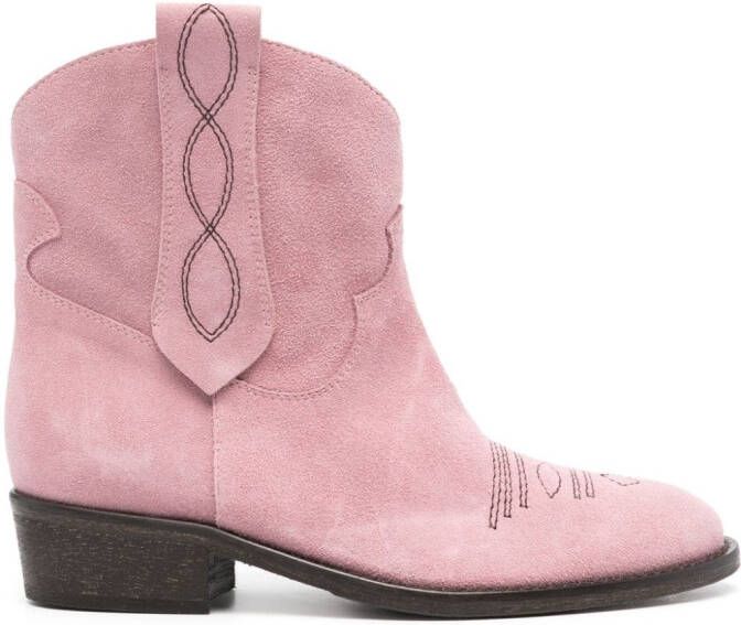 Via Roma 15 suede ankle boots Pink