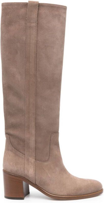 Via Roma 15 suede knee-high boots Neutrals