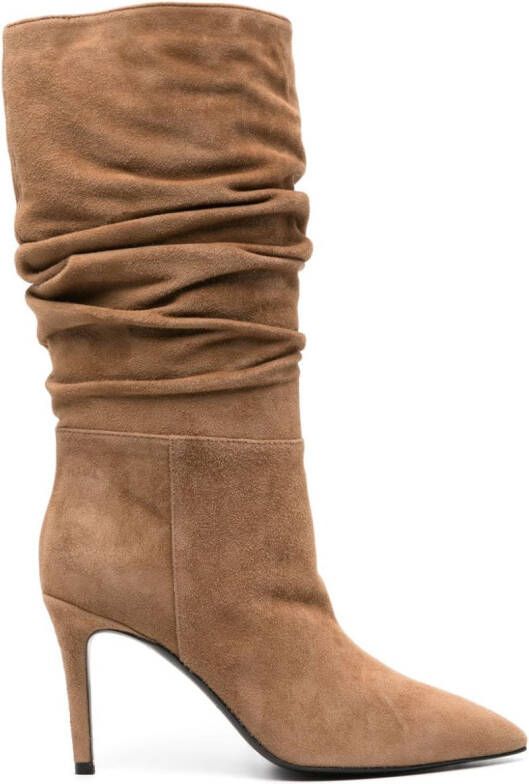 Via Roma 15 suede mid-calf boots Brown