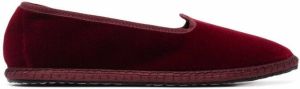 Vibi Venezia velvet slip-on loafers Red