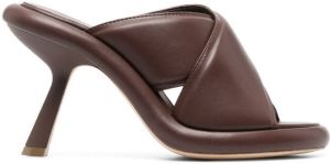 Vic Matie 105mm leather crossover-detail mules Brown
