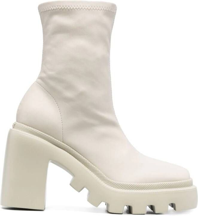 Vic Matie 110mm ankle leather boots White