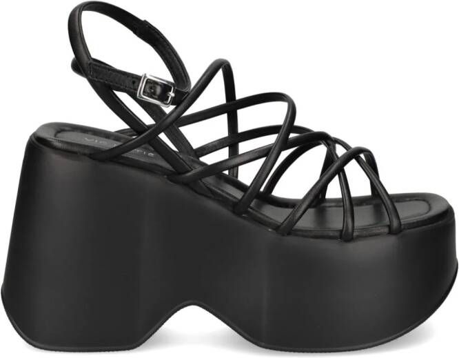 Vic Matie 110mm platform leather sandals Black