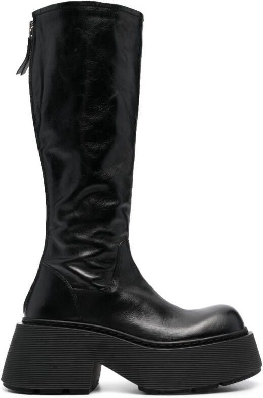 Vic Matie 80mm knee-length leather boots Black