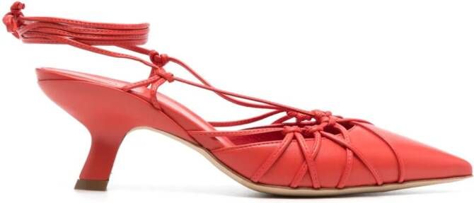 Vic Matie Chanel 60mm leather sandals Red
