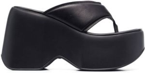 Vic Matie chunky leather flip flops Black