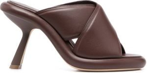 Vic Matie crossover-strap leather mules Brown
