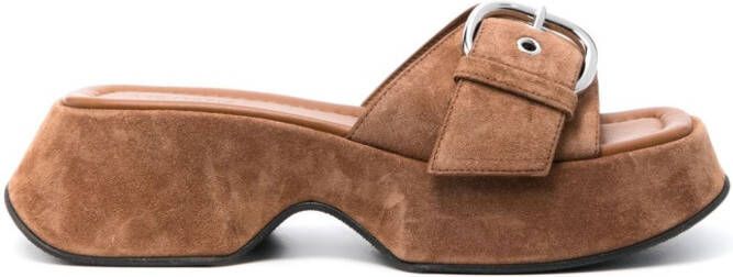 Vic Matie flatform suede sandals Brown