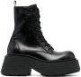 Vic Matie lace-up leather platform boots Black - Thumbnail 1