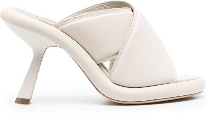Vic Matie leather crossover-detail mules Neutrals